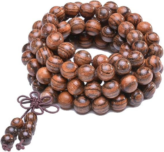 Bracciale Mala In Legno Di Sandalo 108 Perle - Buddhista Tibetano Per Meditazione - Naturale 8mm - Foto 10