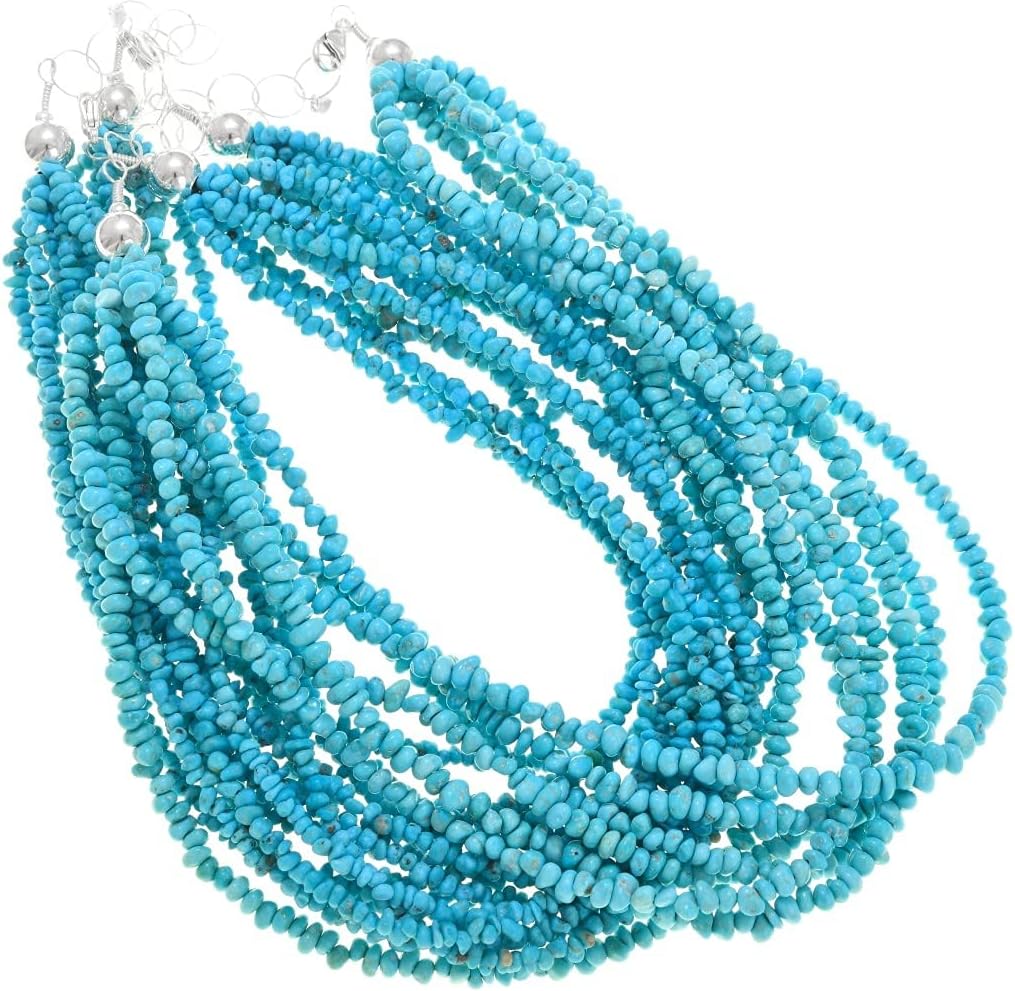 Genuine Sleeping Beauty Turquoise Beaded Necklace 7 Strands 1250