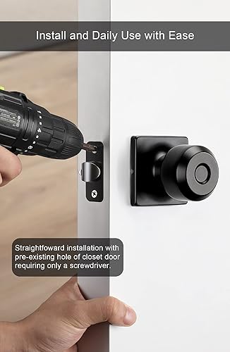 Miniatura 5 de goldenwarm Pomos negros para puerta de paso, perilla cuadrada para puerta de armario, pomos para puerta de armario, color negro mate para pasillo,