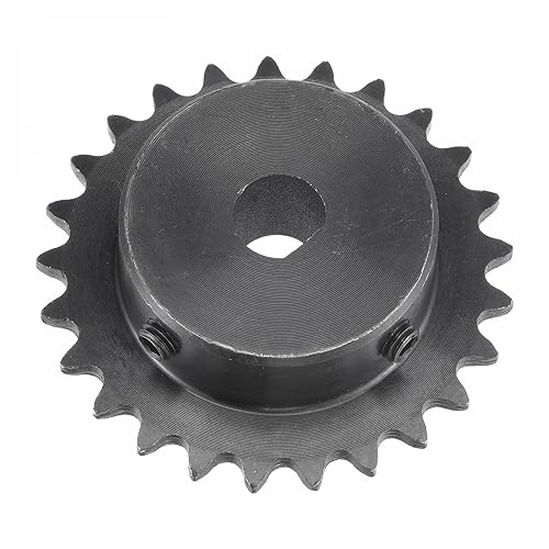 uxcell Piñón de rodillo de 25 dientes tipo B, 25 cadenas de un solo filamento paso de 14 pulgadas, orificio de 0.394 x 0.354 in, acero al carbono