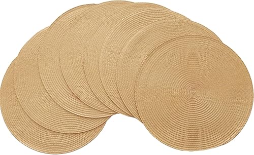 Miniatura 10 de Winknowl Juego de 6 manteles individuales redondos trenzados, lavables, resistentes al calor, para mesas de cocina, comedor, manteles individuales
