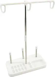 Lightweight Thread Stand - Holds 3 Spools for Embroidery and Sewing Machines - White