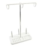 Light Weight Thread Stand - 3 Spools Holder for Domestic (Home-Base) Embroidery and Sewing Machines - Four Colors for Choices - White