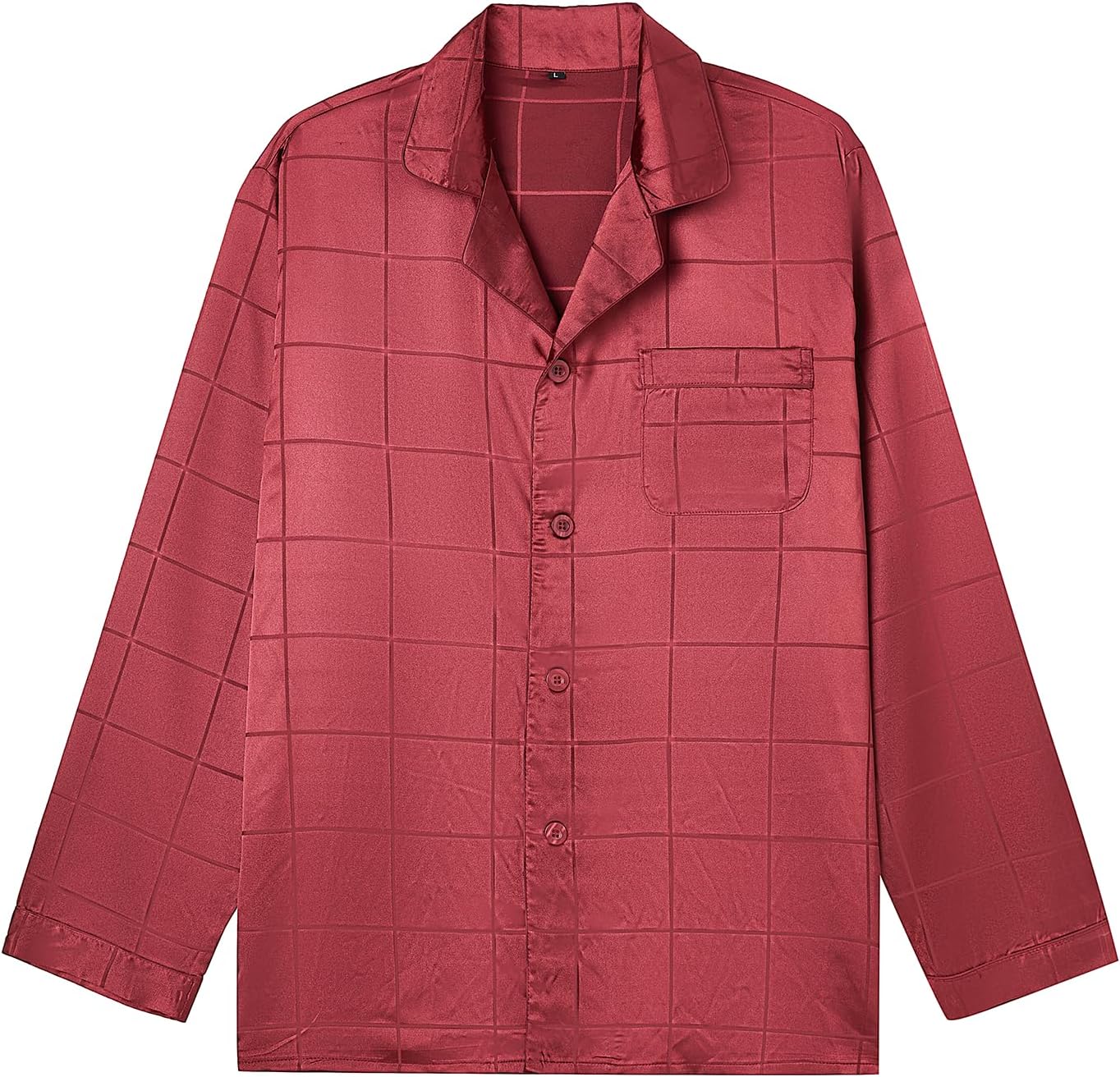 JupiterSecret Mens Silky Satin Pajamas Set Long Sleeve Button-Down Luxurious Pj 2 piece Sleepwear with Long Pants - Image 4