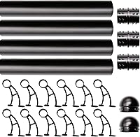 Vista 16 de Kit de riel de pie de montaje en barra sólida, tubo de acero inoxidable negro mate con conector interno, soporte de riel de pie de montaje en barra