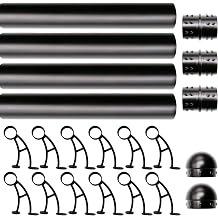 93 ft Stainless Steel Bar Foot Rail Kit, 2" OD 304 Stainless Tubing Set with Combination Brackets, End Caps & Internal Connector, Matte Black Finish Heavy Duty Footrest for Home Bar, Pub & Restaurant