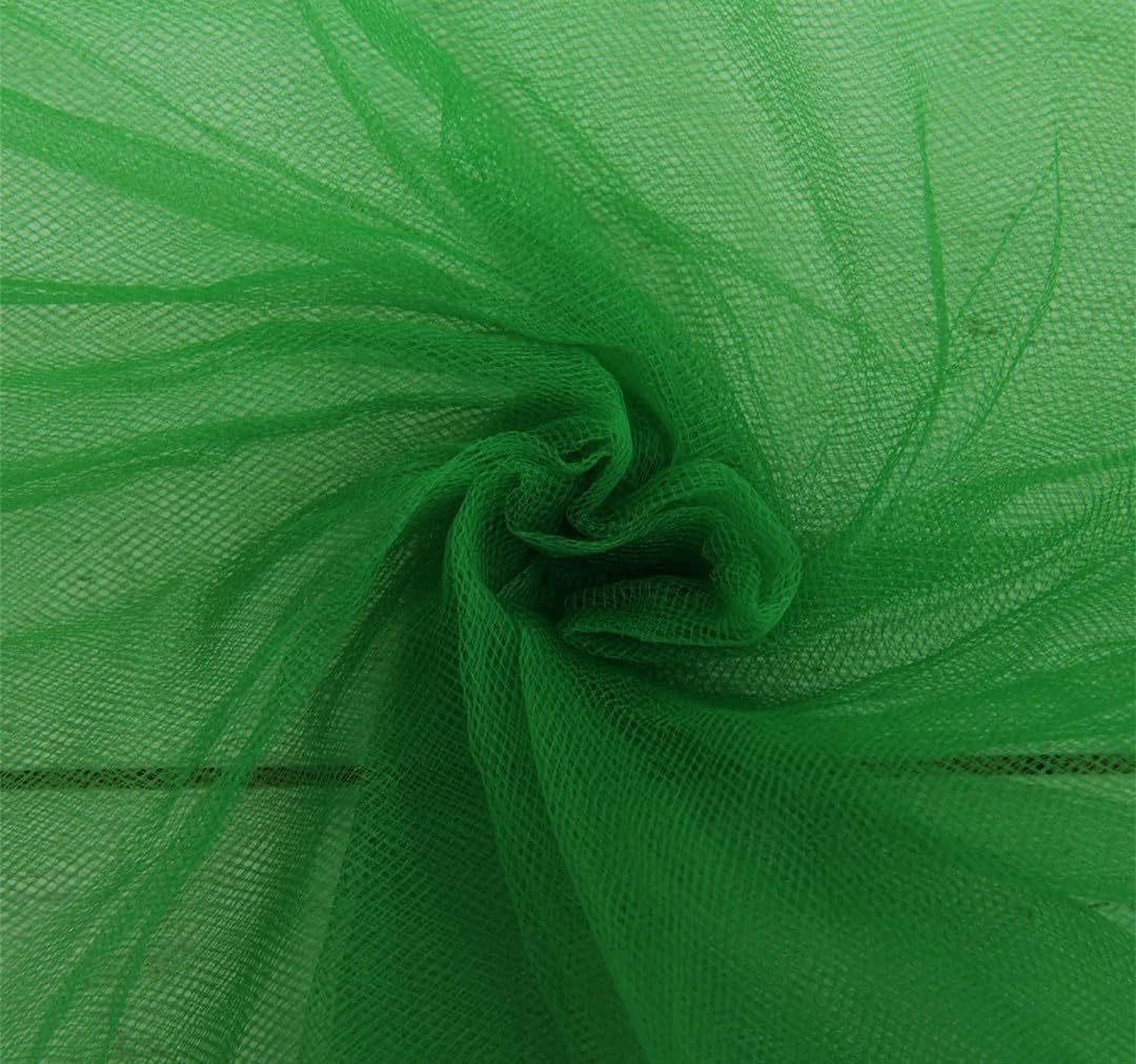 VRB DecTM 5 Mtr Multi Purpose Net Fabric Cloth Material for Decoration for Trousseau Packing, Party Hall Decoration, Bouquet,Gift Packing, Party Decor,Pooja Room Decoration Items (5 Mtr, Green)