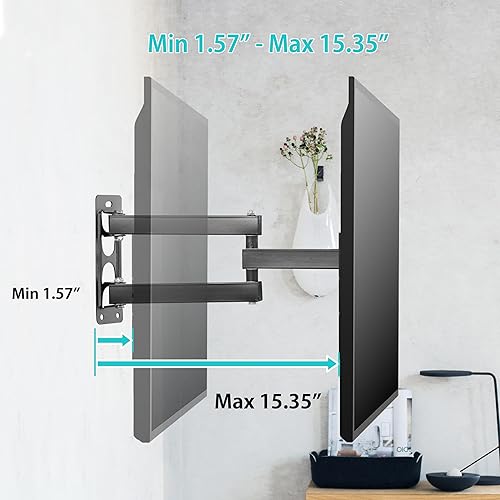 Miniatura 6 de ETHU Soporte de pared de movimiento completo para televisores de 26 a 55 pulgadas de hasta 80 libras, inclinación de extensión giratoria de brazo