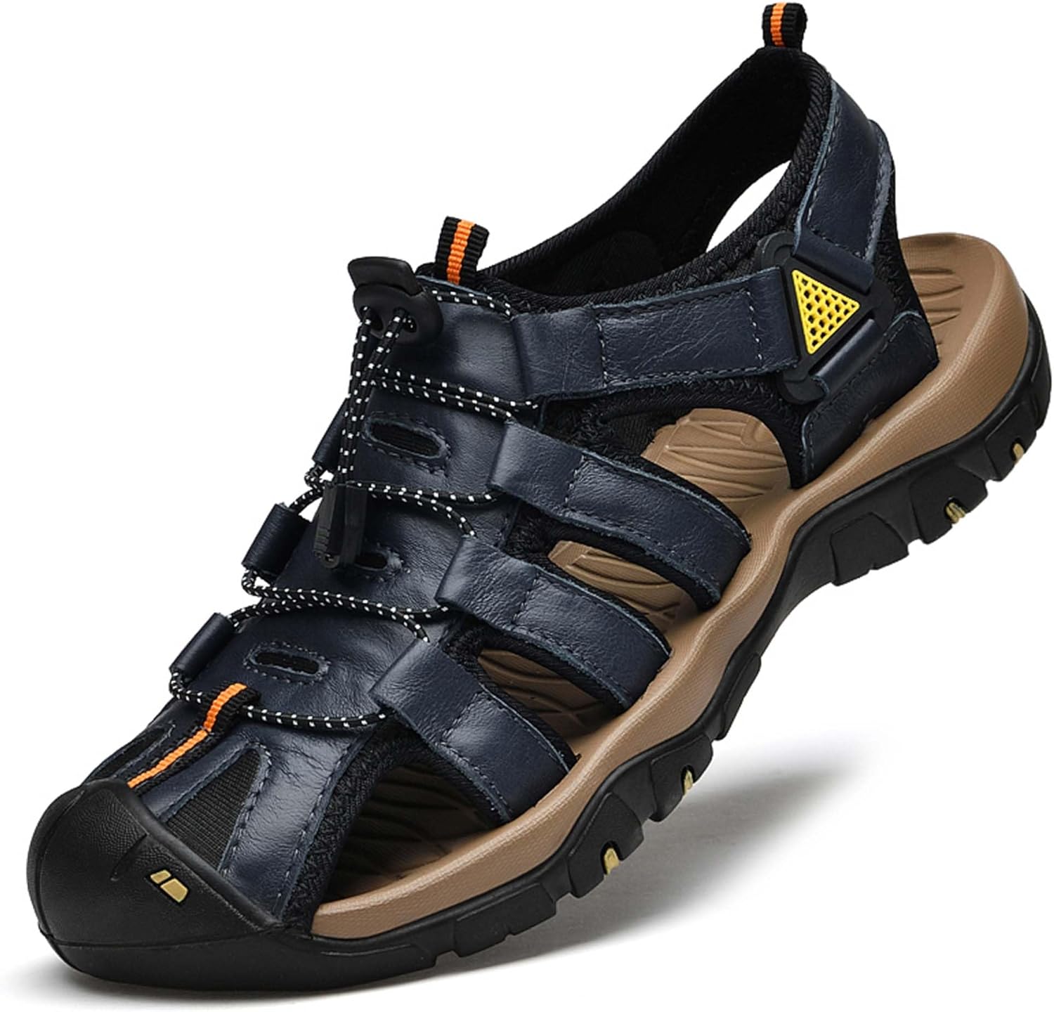 Men's Summer Sports Sandals Closed Toe Hollow Sandals - Anti-bump Toe - Beach Sandals Comfortable Non-slip Wading Sandals - Outdoor Fisherman Shoes - Non-slip Hiking Climbing Shoes