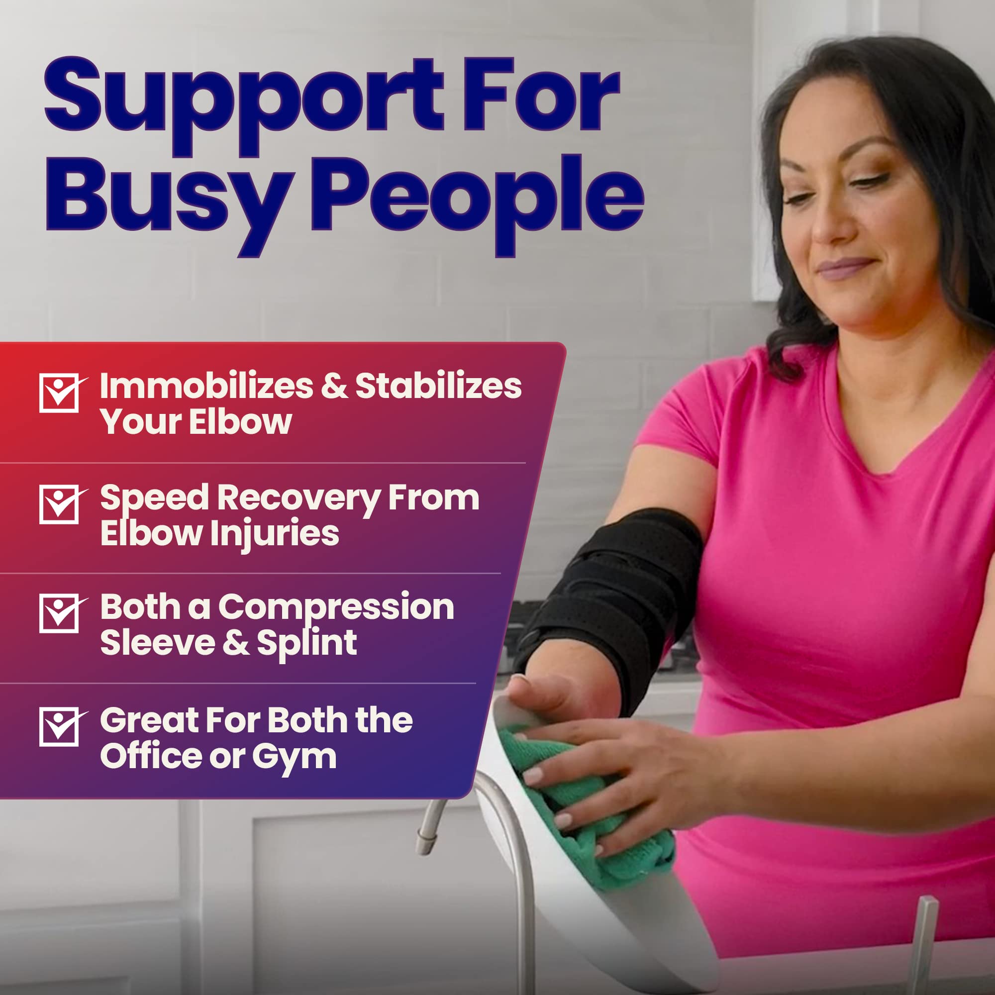 Buy Elbow Splint Tendonitis Elbow Brace Cubital Tunnel Brace for Sleeping Tennis Elbow