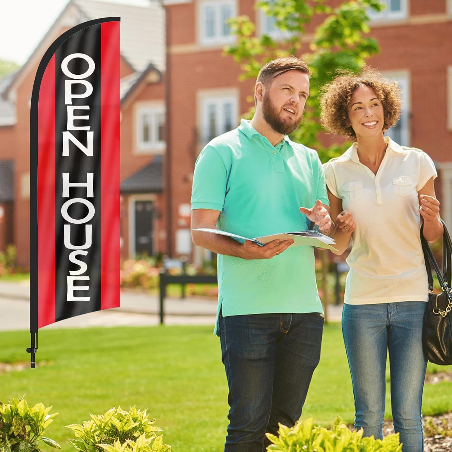 Open House Flags for Real Estate Agents With Pole Kit and Ground Stake 8Ft, Signs for Outside, Flag Sign Banner (Black) - Image 8