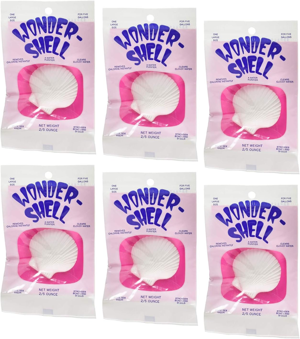 (6 Pack) Weco Wonder Shell Natural Minerals, Large, for a Total of 6 Large Shells