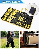 Vista 7 de Poraxy - Kit de 19 piezas de herramientas de extracción para panel y puertas de automóvil, herramienta de extracción de audio, alicates de clip