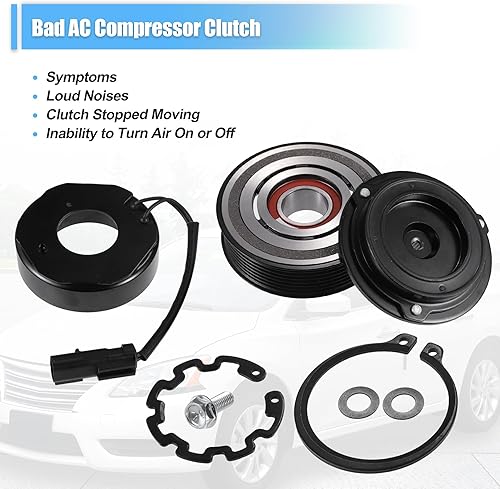 Miniatura 6 de uxcell 1 juego de embrague de compresor de CA reemplazo para DODGE DURANGO 2004-2008 8CYL 5.7L