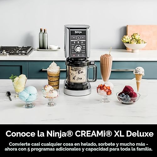 Miniatura 2 de Ninja CREAMi Deluxe - Máquina para hacer helados y postres congelados, incluye (4) recipientes de tamaño familiar de 24 oz, para helado, sorbete
