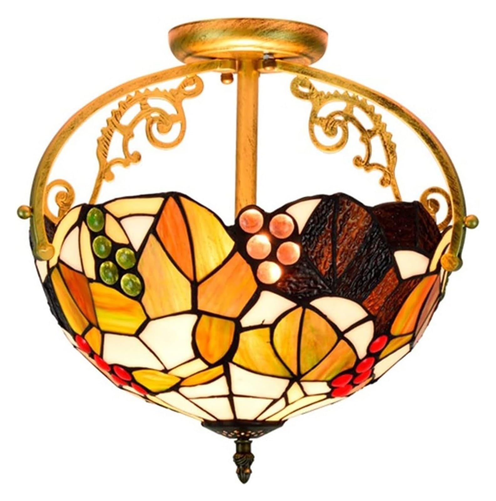 RWRAPS Lustre en Verre Feuille Verte Suspension plafonnier luminaire pour Salle à Manger île Chambre E26/E27