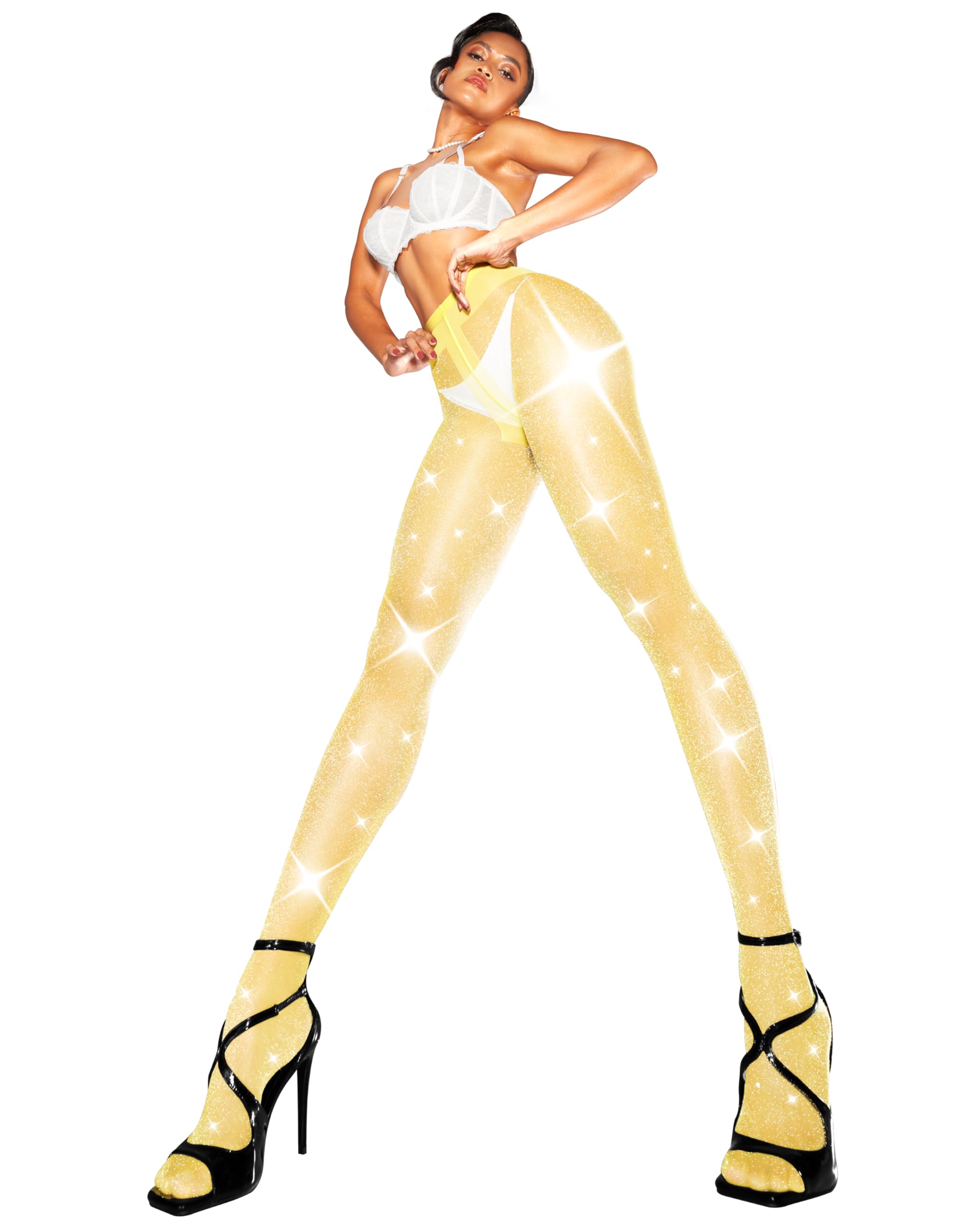 sofsy Glitter Sparkle Tights for Women XS/S