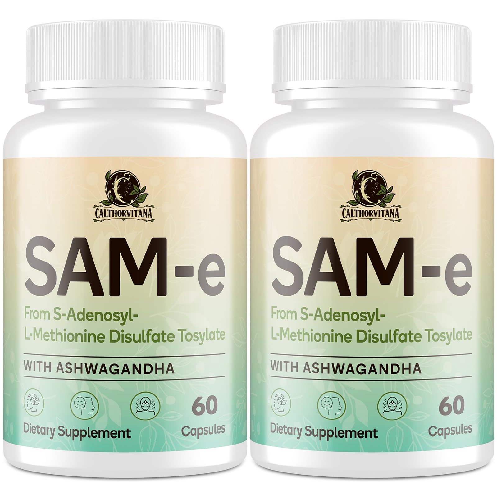 SAM-e Supplement – Capsule Complex with Ashwagandha Extract, L-Theanine, Rhodiola, St. John’s Wort, Omega-3 Fatty Acids, Magnesium, B Vitamins & D3, 60 Capsules — Amazon image 9