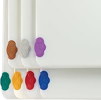 Vista 4 de Winco Tabla de cortar antideslizante con gancho, 12" x 18" x 1/2", Azul
