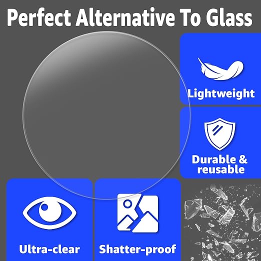 Hojas acrílicas transparentes redondas 6 pulg 2 pzas miniatura 6