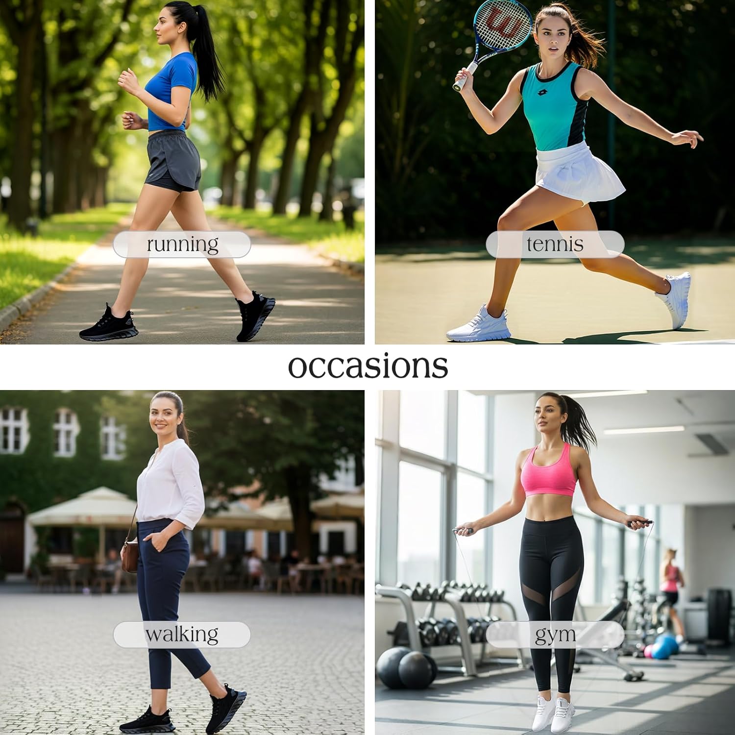 Women Running Shoes Tennis Sneakers Slip on Walking Gym Non Slip Work Workout Jogging Shoe - Image 7