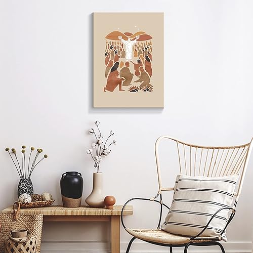 Miniatura 8 de OAOPIC Arte enmarcado Jesús Feeds 5000 Póster de Cristo en blanco y negro, versículos de la Biblia, lienzo de historia, arte de pared, bohemio,