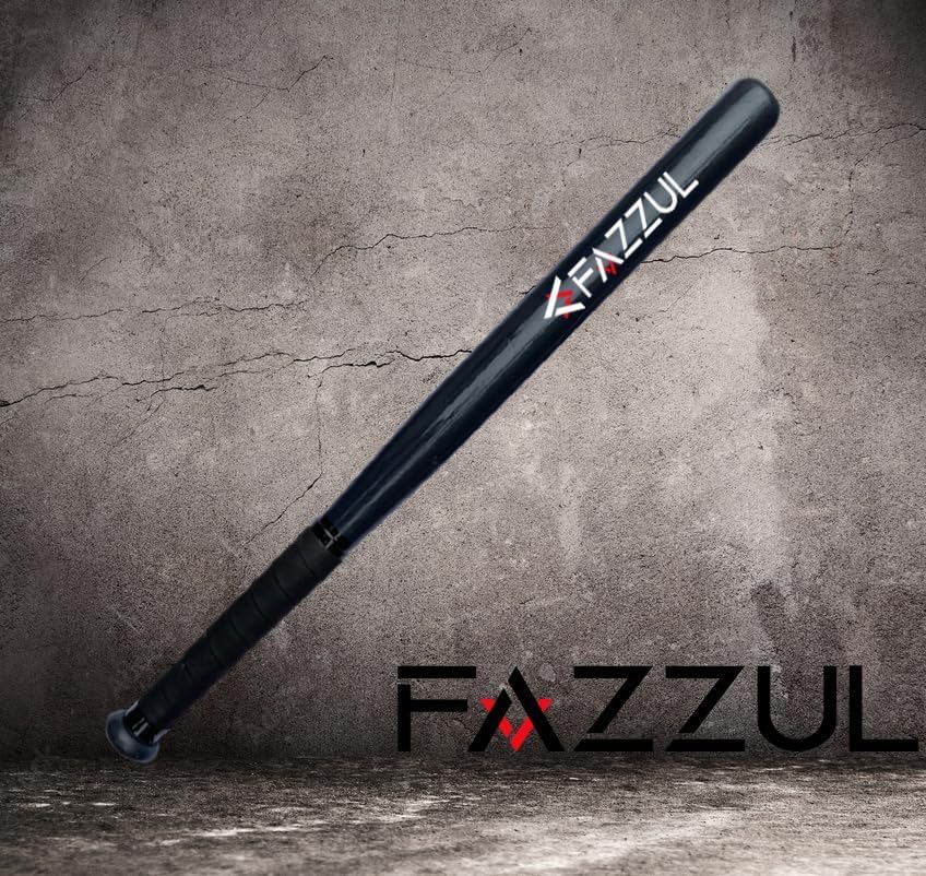Image of Baseball Bat Natural Wood Baseball Bat with Strong Wood for Self-Defense (32 inch Long) (Black)