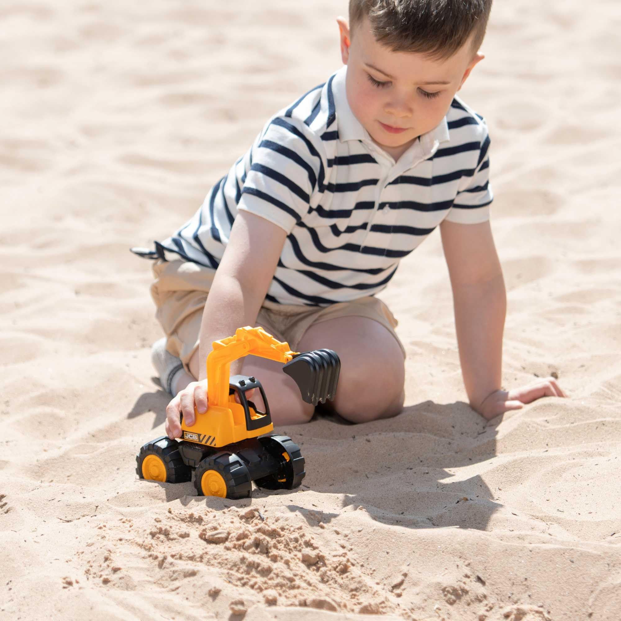 Teamsterz JCB Baufahrzeuge Set - 3er Pack Spielzeug Baufahrzeuge für Kinder - Muldenkipper, Frontlader und Bagger - Realistisches Design und bewegliche Teile - Ideal für Kinder ab 3 Jahren