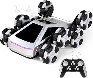 Remote Control Car, 8 Wheels RC Stunt Car with LED Lights & Music, 2.4GHz RC Drift Car for Boys Aged 6-14, Christmas Birthday Gift for Kids