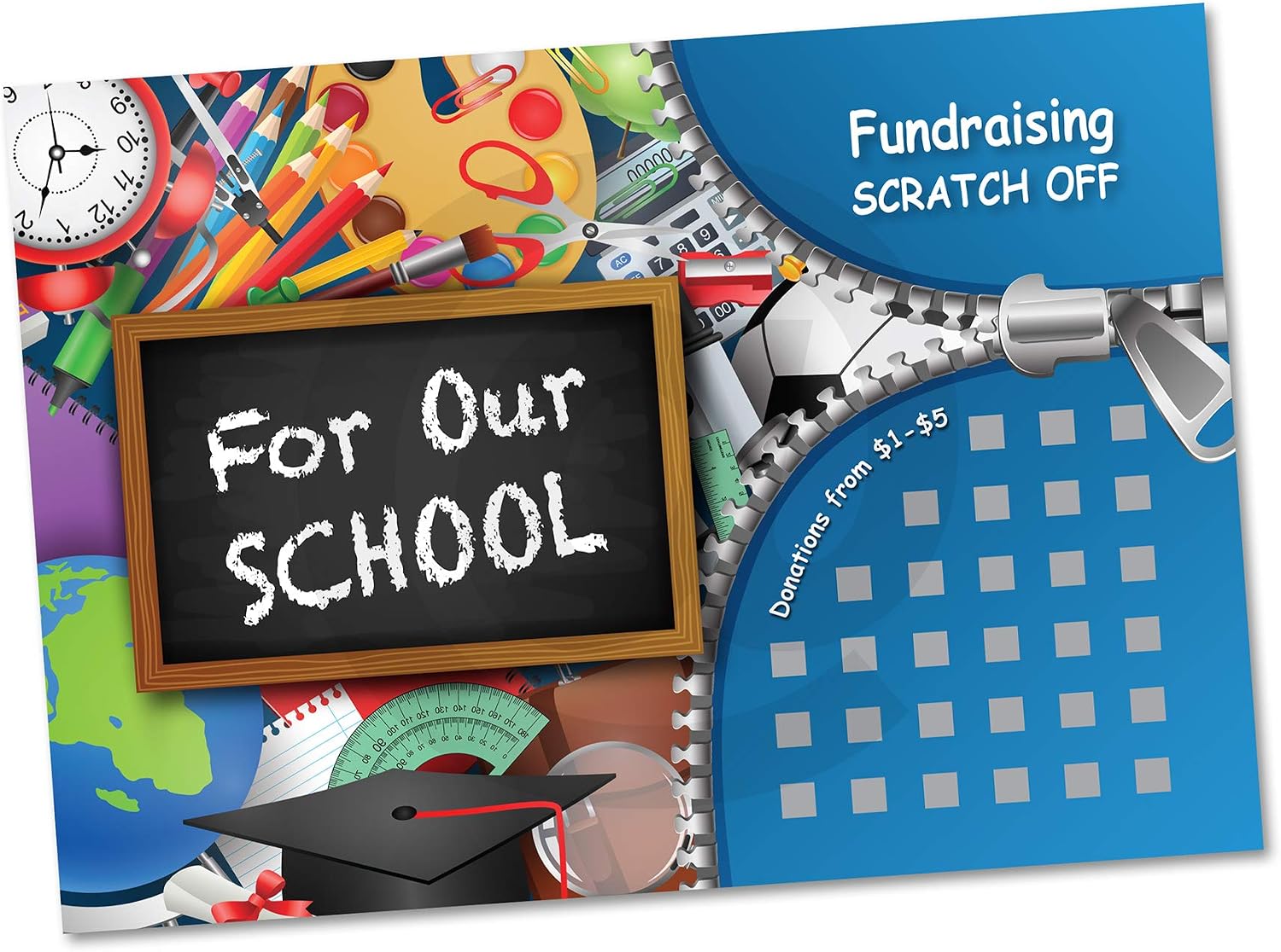 For Our School Fundraising Scratch Off Cards 1 - (20 Cards per Pack) - Raise $2,000. You Keep All the Profit!