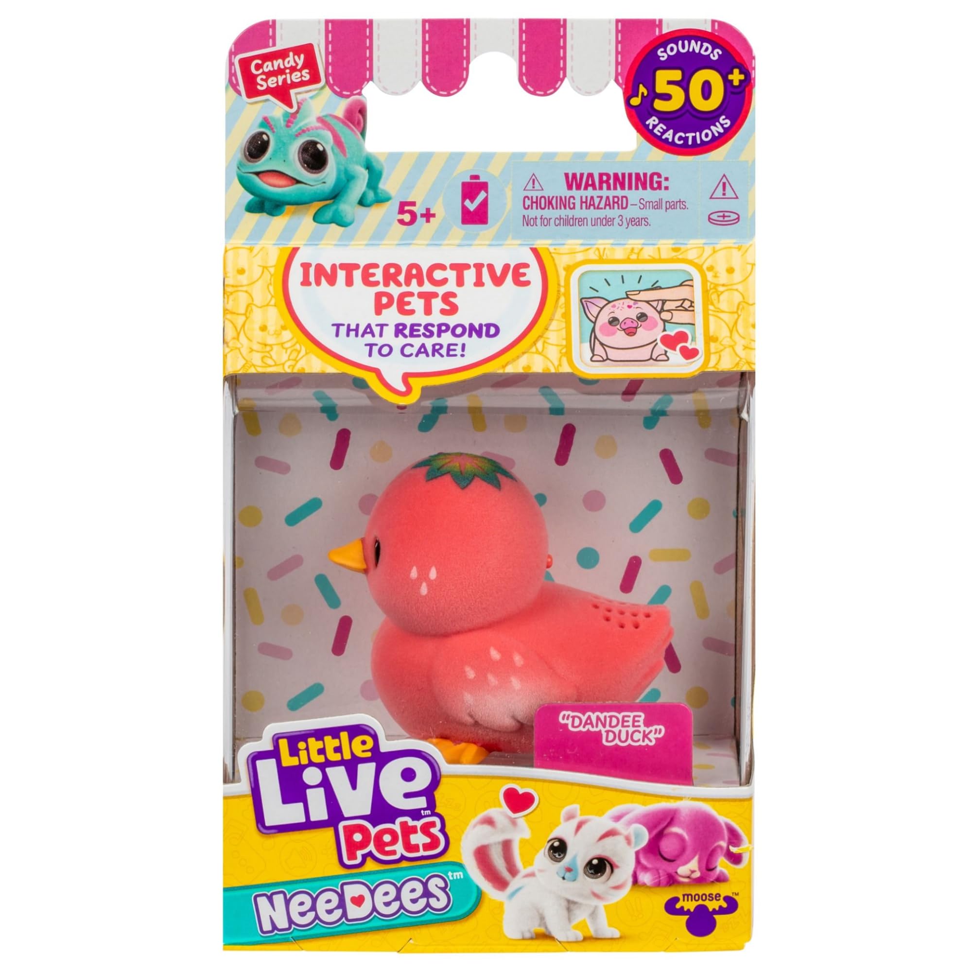 Little Live Pets NeeDees with 50+ Sounds & Reactions - (Candy Series - Dandee Duck)
