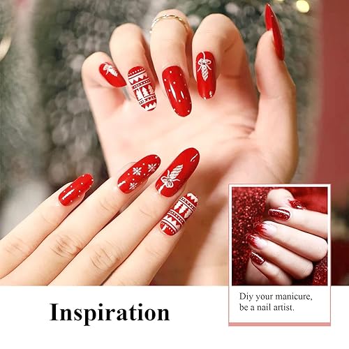 Miniatura 6 de Imtiti Esmalte de uñas de gel, 1 unidad de 0.5 onzas líquidas, esmalte de gel de color rojo escarlata, esmalte de uñas en gel para remojar LED UV V,