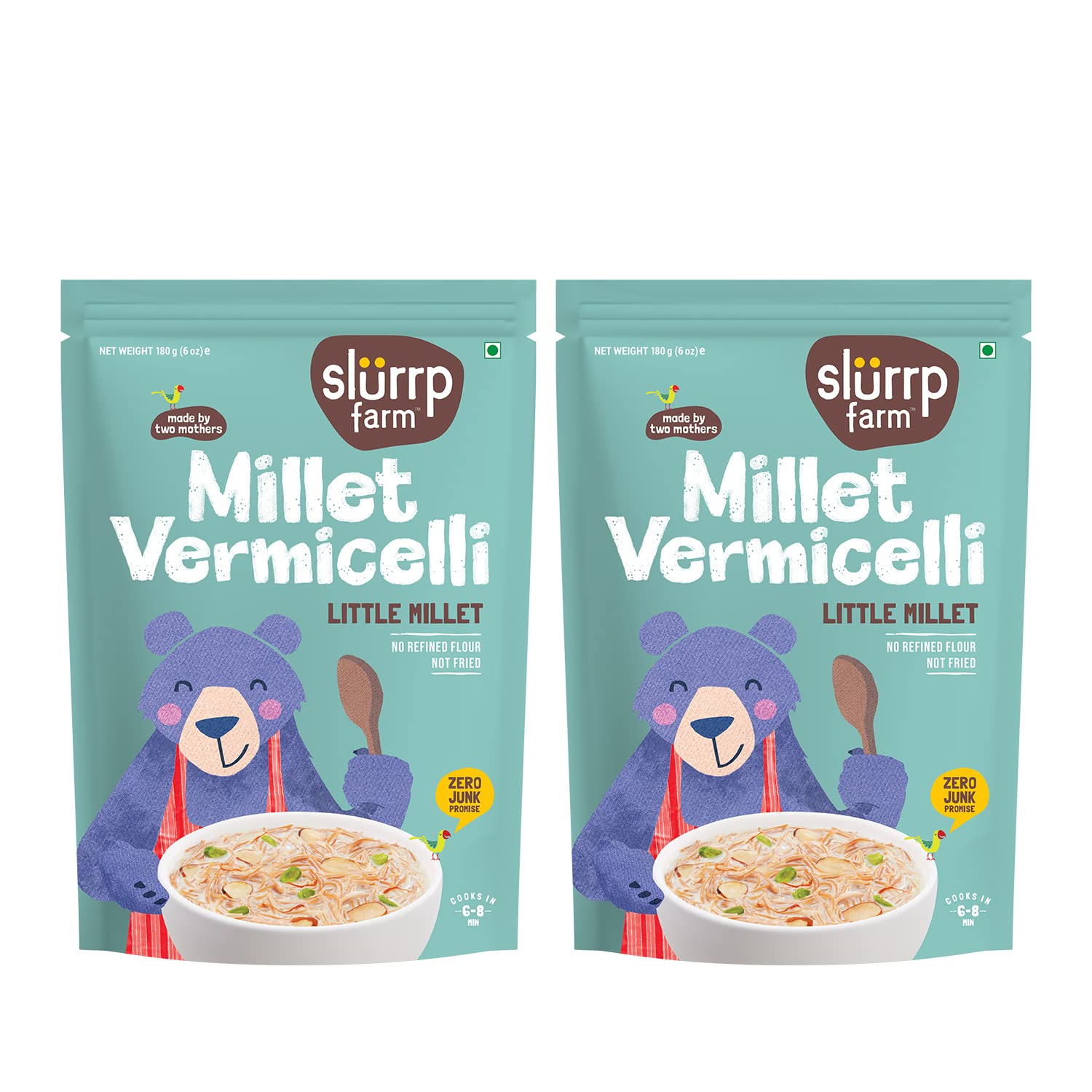 Slurrp Farm Little Millet Vermicelli, Semiya – No Maida, No White Rice, 180 g each (Pack of 2) (B09N8XQGYZ) Amazon Price History, Amazon Price Tracker