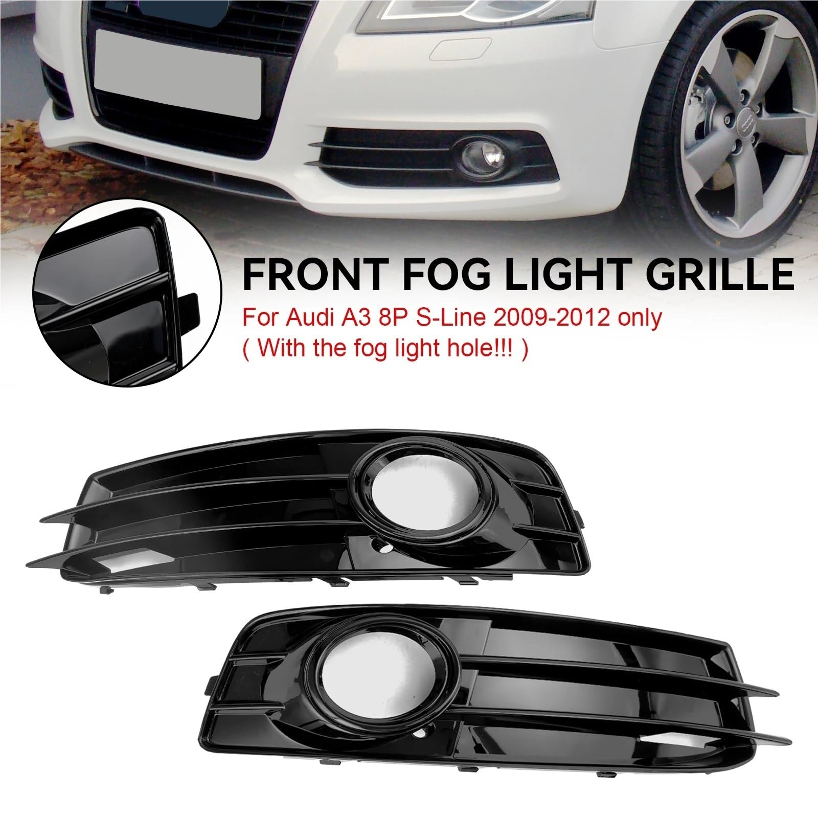Przedni dolny zderzak osłona przeciwmgielna pasuje do Audi A3 8P S-Line 2009-2012 osłona chłodnicy