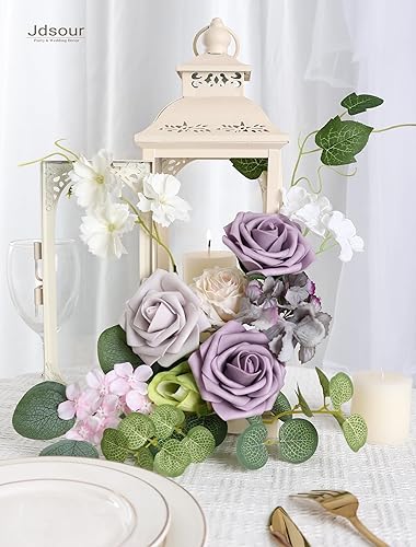 Miniatura 9 de 50 rosas artificiales de espuma de tacto real con tallo, bricolaje para ramos de boda, centros de mesa, fiesta, ducha, decoración del hogar, rosa