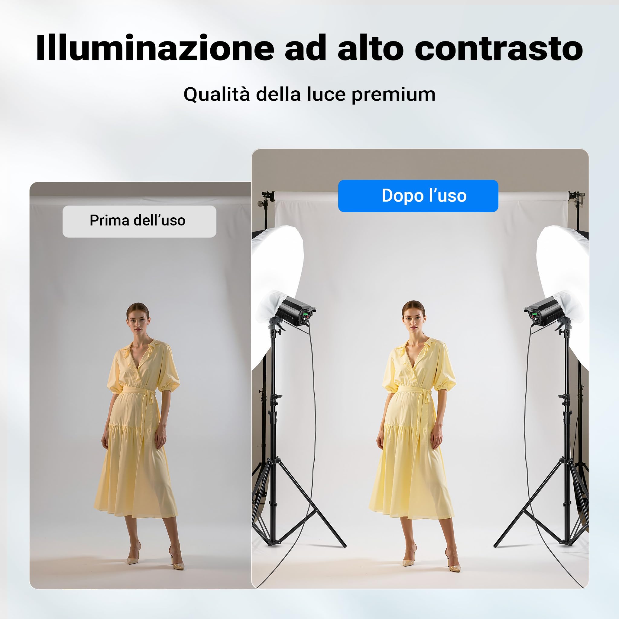 Walimex pro Ombrello fotografico parabolico nero/bianco Ø 105 cm + diffusore – Set di modellatori di luce per fotografia e videografia