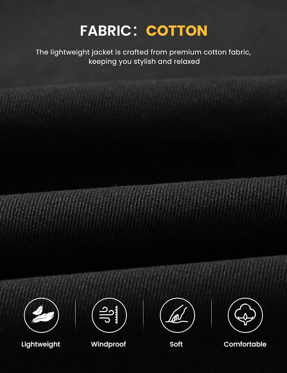 TBMPOY Men's Casual Cotton Jacket Lightweight Full Zip Canvas Lapel Jackets Business Work Windbreaker with 3 Pockets