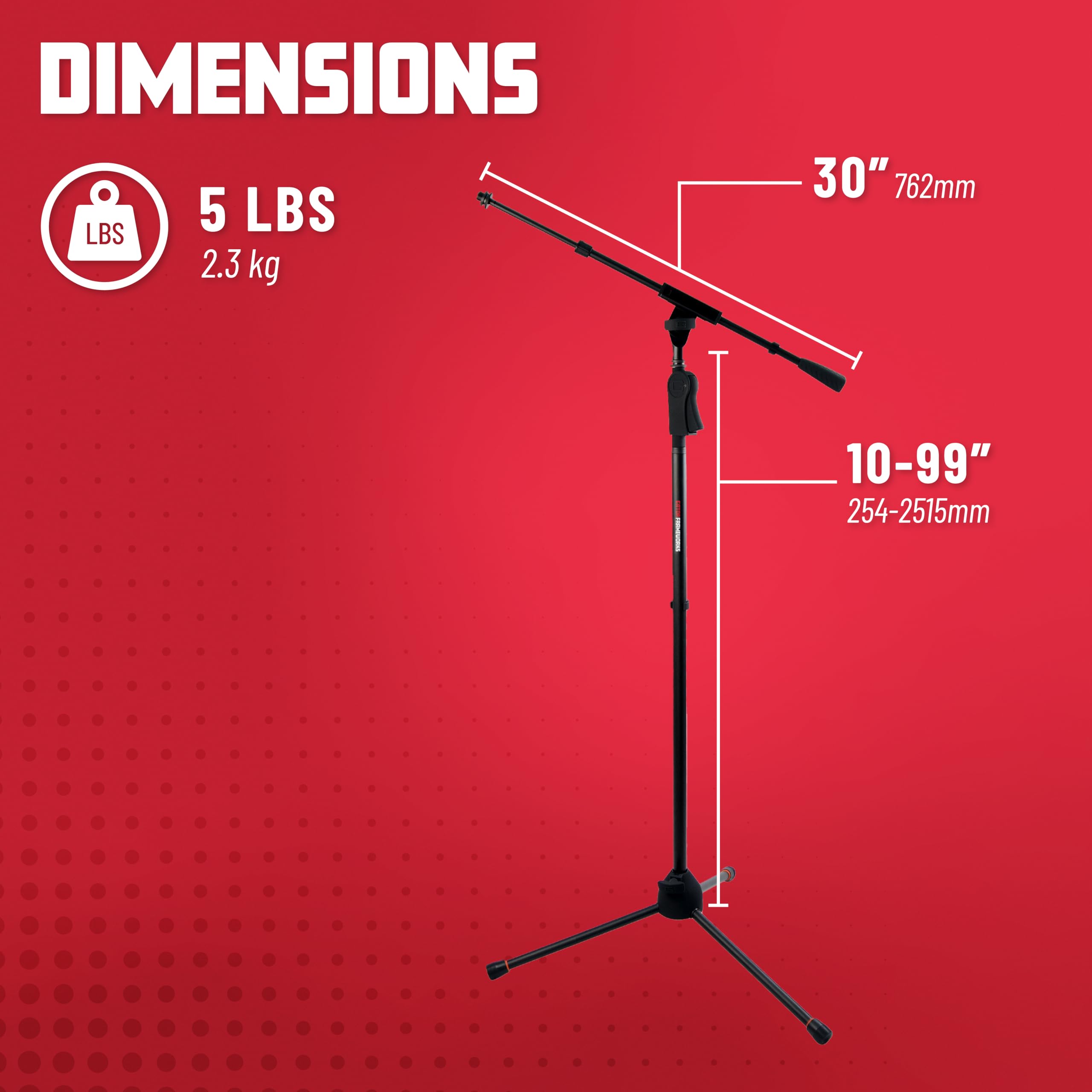 Amazon.com: Gator Frameworks Deluxe Tripod Microphone Stand with