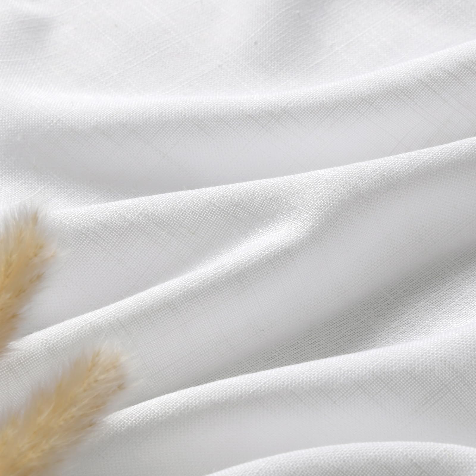 Tende in lino bianco 160 cm di lunghezza, per camera da letto, con linguetta posteriore, filtraggio della luce, privacy, tende bianche velate moderne per casa colonica, decorazione costiera, tenda in