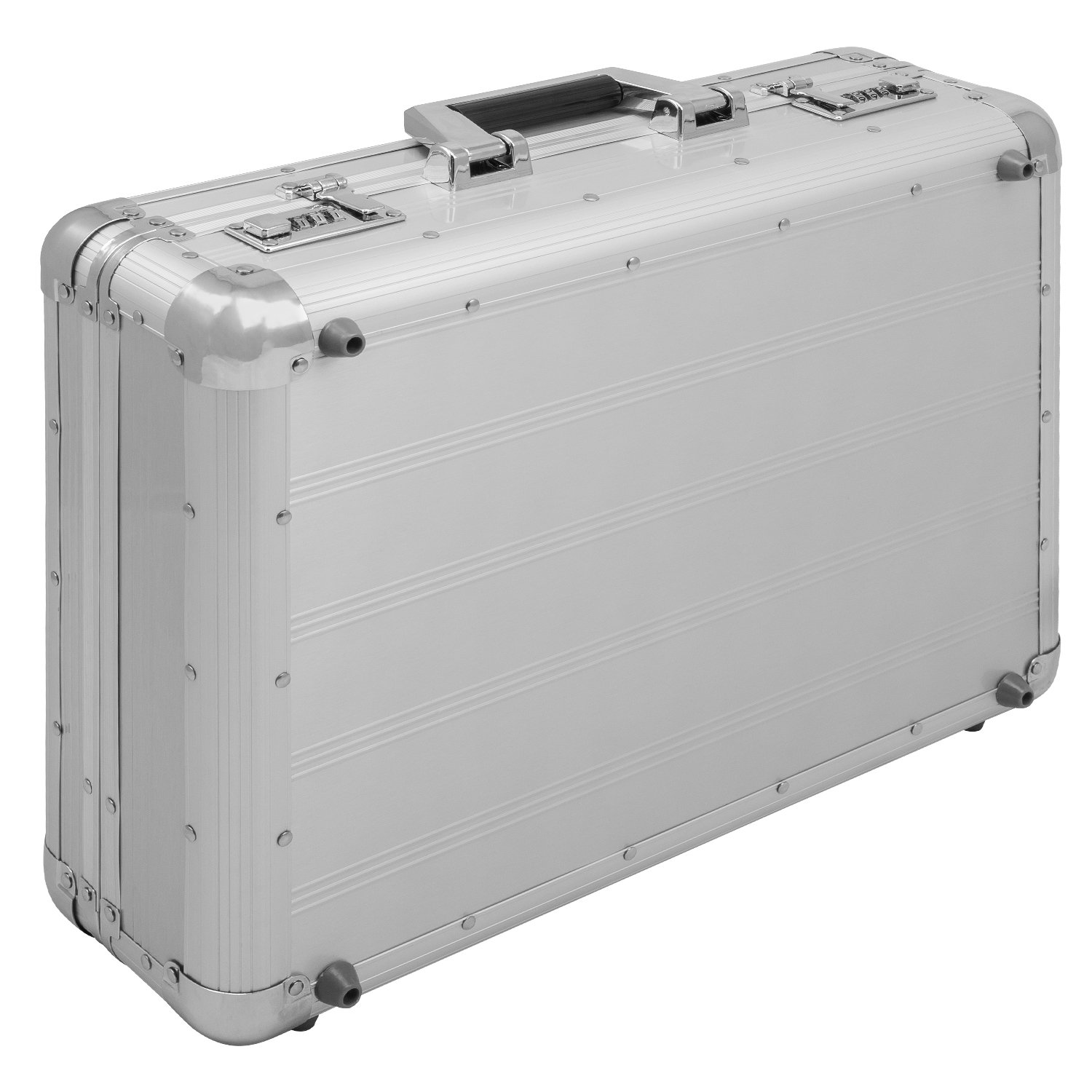 anndora Aktenkoffer Aluminium Attaché Koffer Silber - Zahlenschloss abschließbar