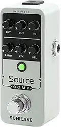 SONICAKE Pedal De Compressor, Mini Efeito Compressão Analógico Para Guitarra Elétrica E Baixo, Botões Ajuste, Bypass Buffer - Source Comp