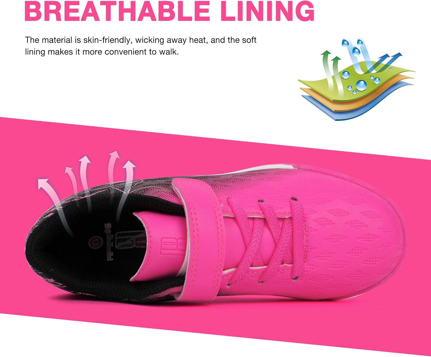 brooman Kids Indoor Soccer Shoes Boys Girls Soccer Cleats Athletic Turf Shoes - Image 7