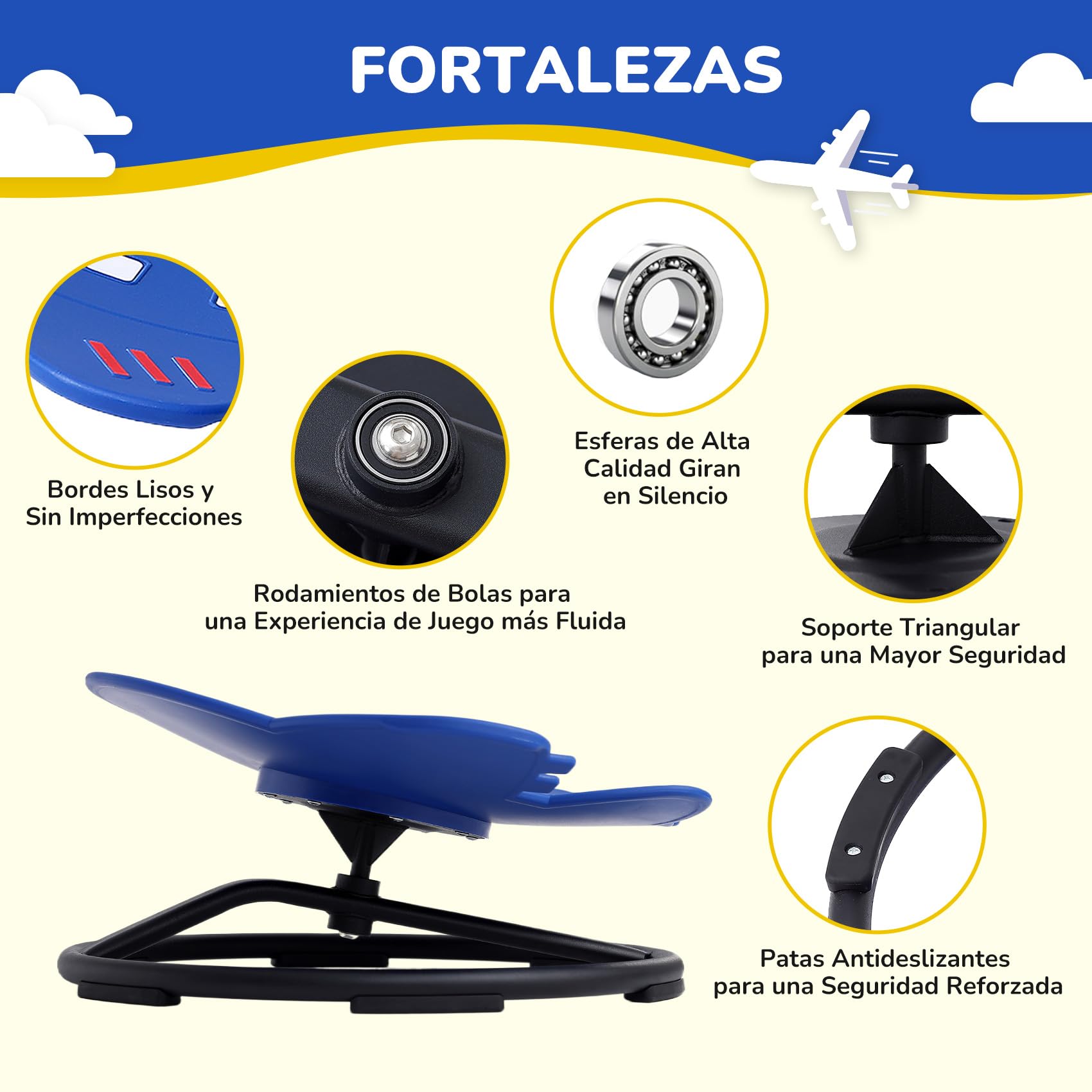 Sedia Sensoriale Prodotti Sensoriali per L'autismo Giocattoli Sensoriali Sedia Rotante Autismo Sedia Rotante per Bambini Sedia Girevole per L'allena (Blu)