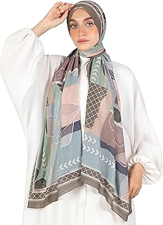 Farah Chiffon Dobbita Digital Scarf For Women-Multicolor-190 * 75cm