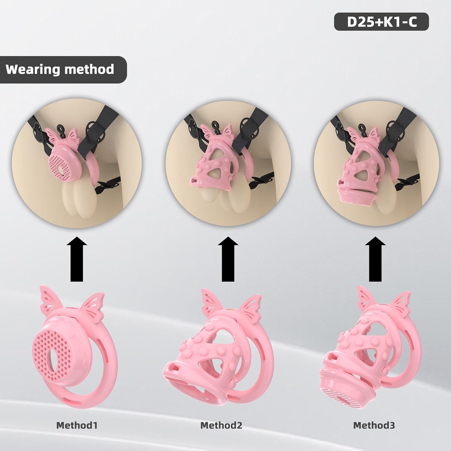 Male Chastity Belt Cock Cage - Large Plastic Chastity Devices for Sissy Man Penis Bondage Lightweight Detachable Multi Cage BDSM Sex Toy with 4 Silicone Rings Invisible Lock and Urethral Catheter