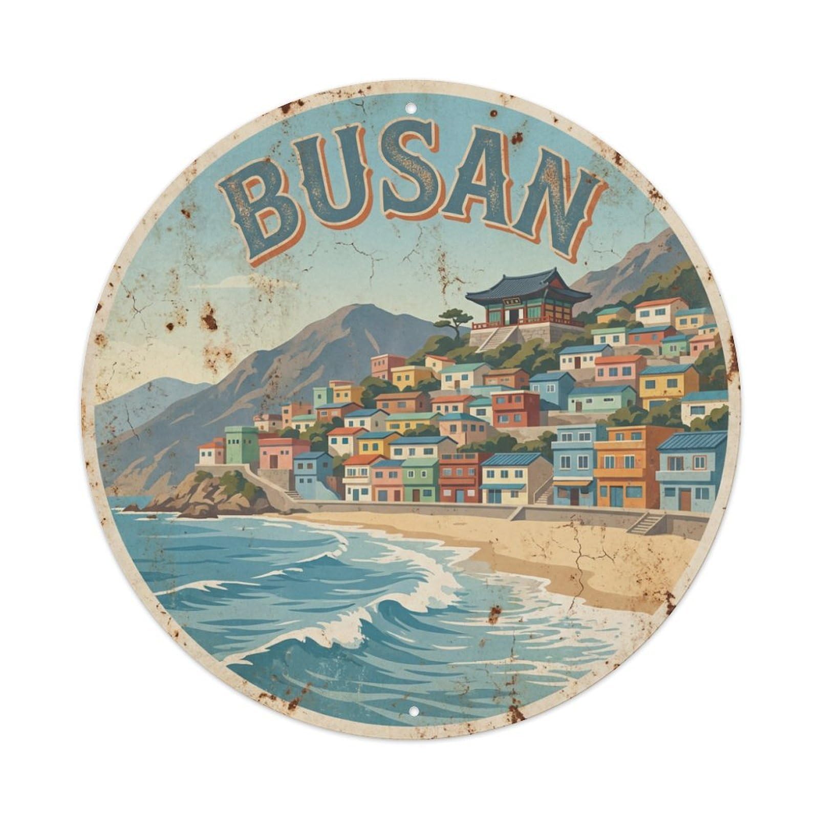 Travel Retro South Korea Busan Metal Tin Sign