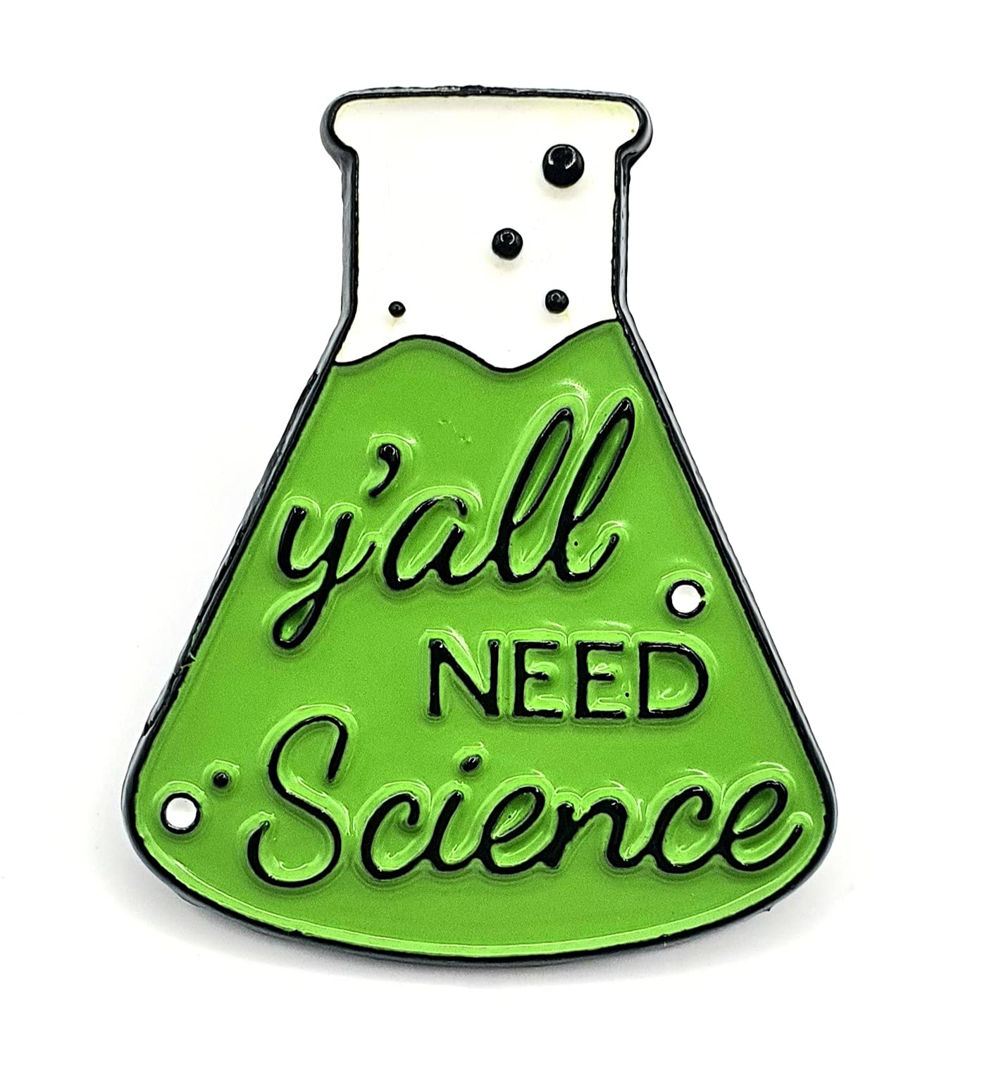 Yall Need Science Green Beaker Metal Enamel Pin Badge STEM