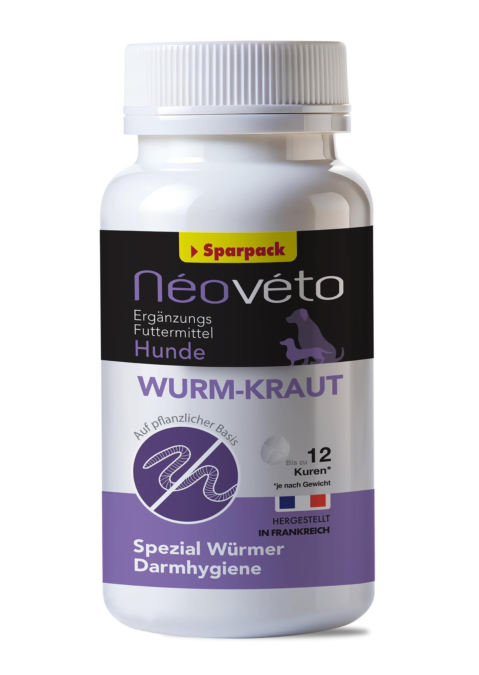 NEOVETO – Vermipurge – Desparasitante para Perros en Pastillas Naturales – Ingredientes Activos aprobados por el Servicio Veterinario Francés – Fácil administración – 30 Pastillas apetitosas