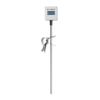 Maverick CT-10 Candy & Deep Fry Bluetooth Thermometer, Smart iChef App Control, 11 Candy & 6 Fry Presets, 8 Stainless Steel Probe, Digital Display, Hands-Free Vessel Clip