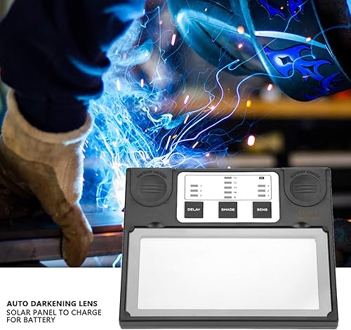 Miniatura 4 de Solar Auto Darkening Welding Lens, Welding Helmet Lens Smart Mirror Dimming Helmet Mask Filter Goggles Welding Construction Use 4.3 x 3.5in (ADF550E)